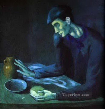  Ciego Pintura - Desayuno de un ciego 1903 Pablo Picasso